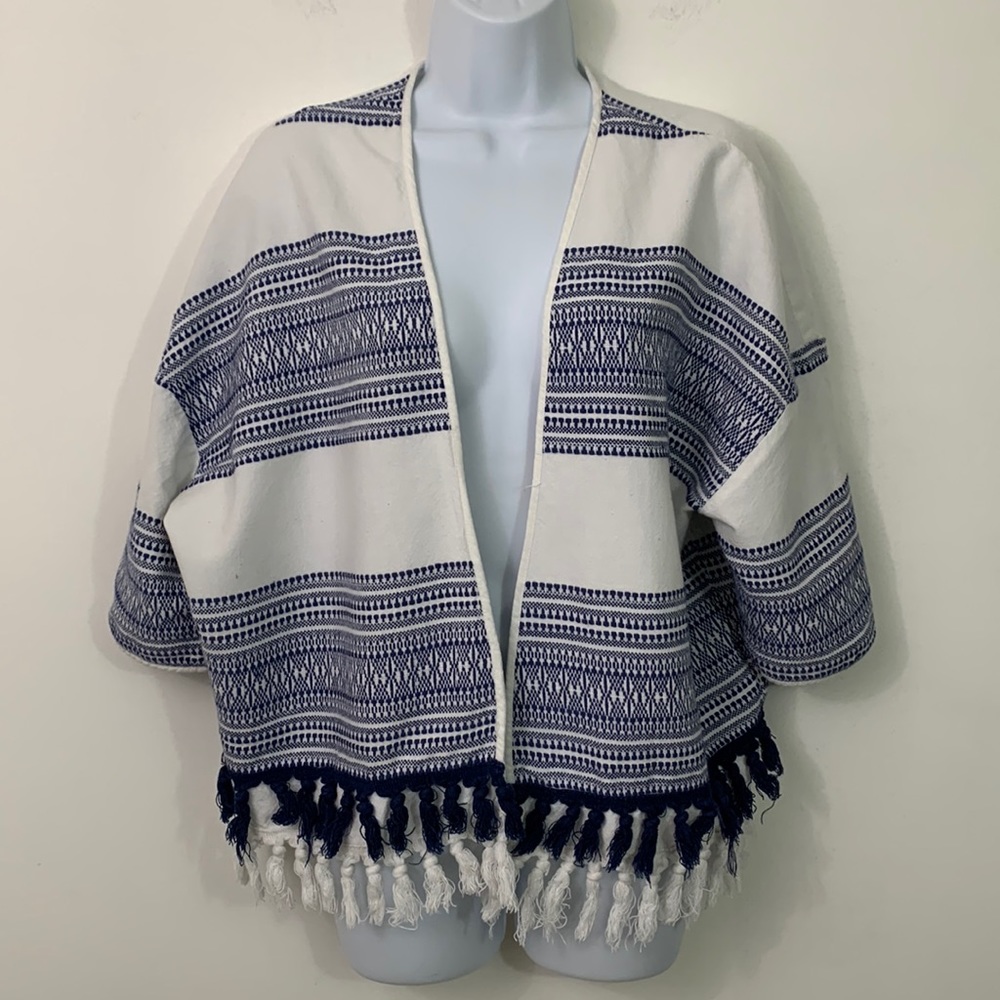 California Moonrise Fringe Tassel Coachella Summer Boho Kimono Size M